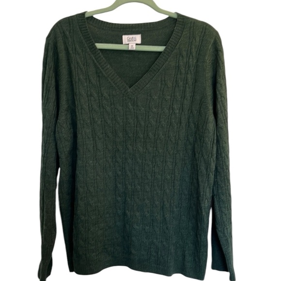 croft & barrow Sweaters - Croft&Barrow V Neck Sweater Plus Size XXL Dark Green